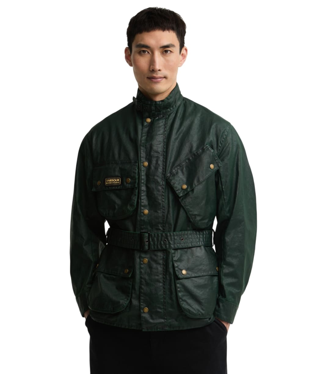 Men's Barbour International Distressed 90th Anniversary A7 Casual Jacket - Green