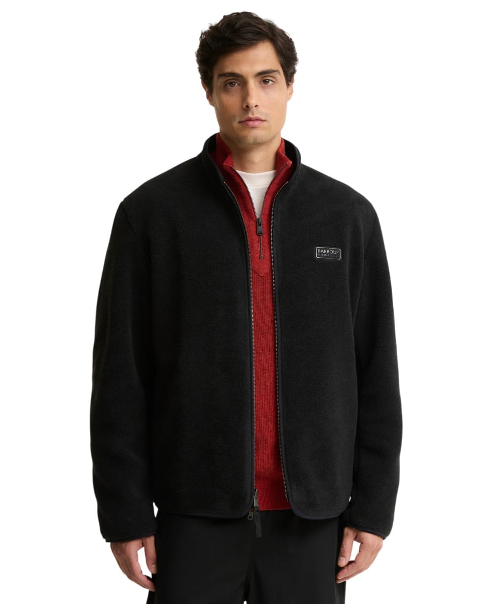 Men's Barbour International Reversible Casual Fleece Jacket - DARK BLACK