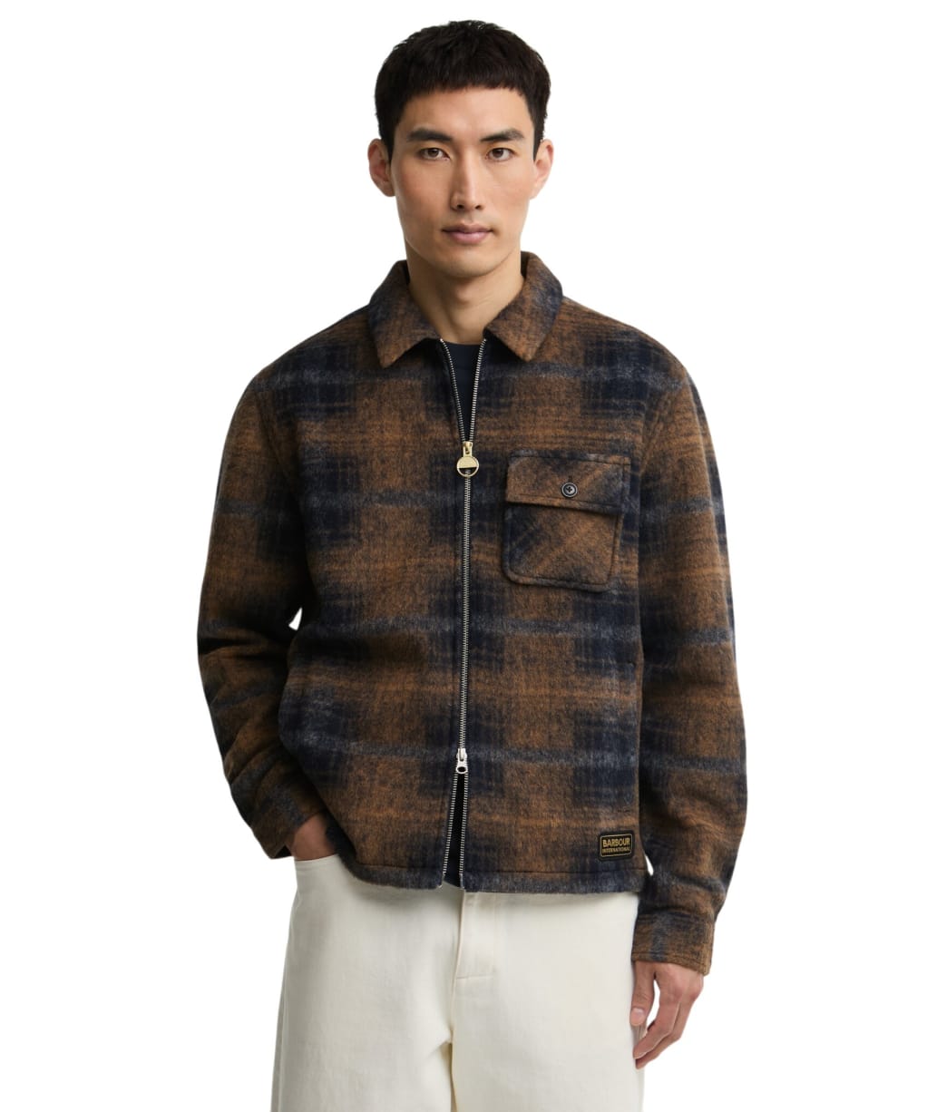Men's Barbour International Oswald Fleece Overshirt - Navy