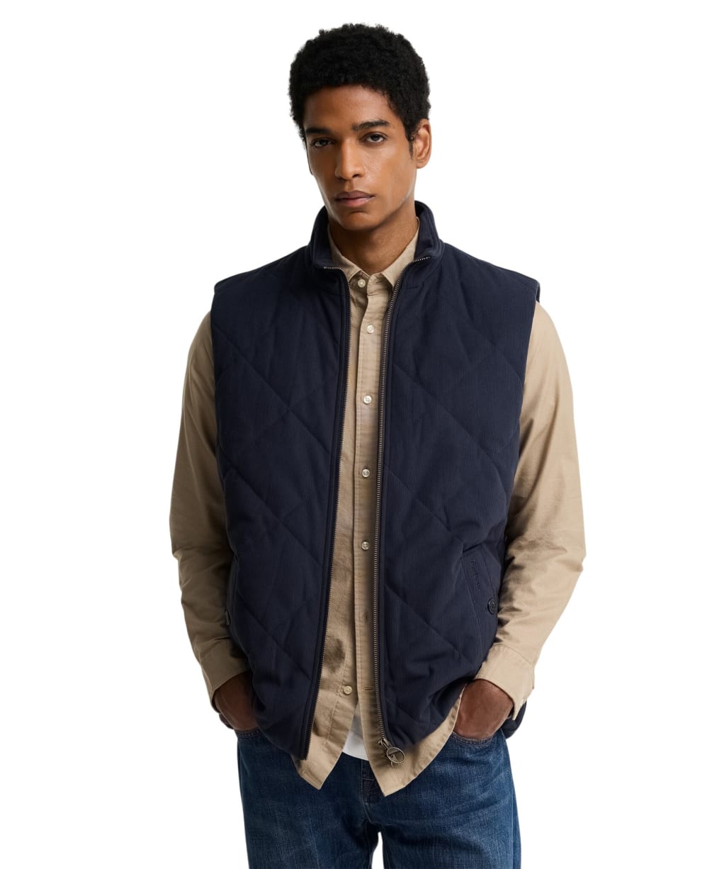 Men's Barbour Corden Quilted Gilet - Dark Navy