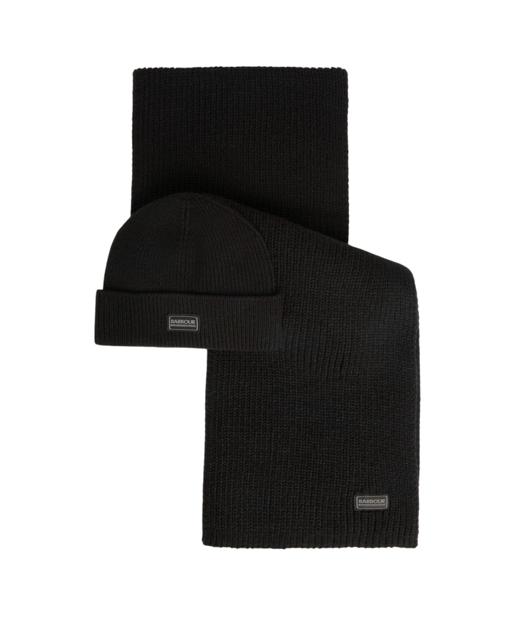 Men's Barbour International Sweeper Legacy Beanie Set - Black 2
