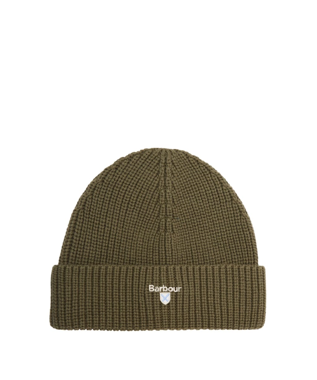 Men's Barbour Cascade Knitted Beanie Hat - Olive