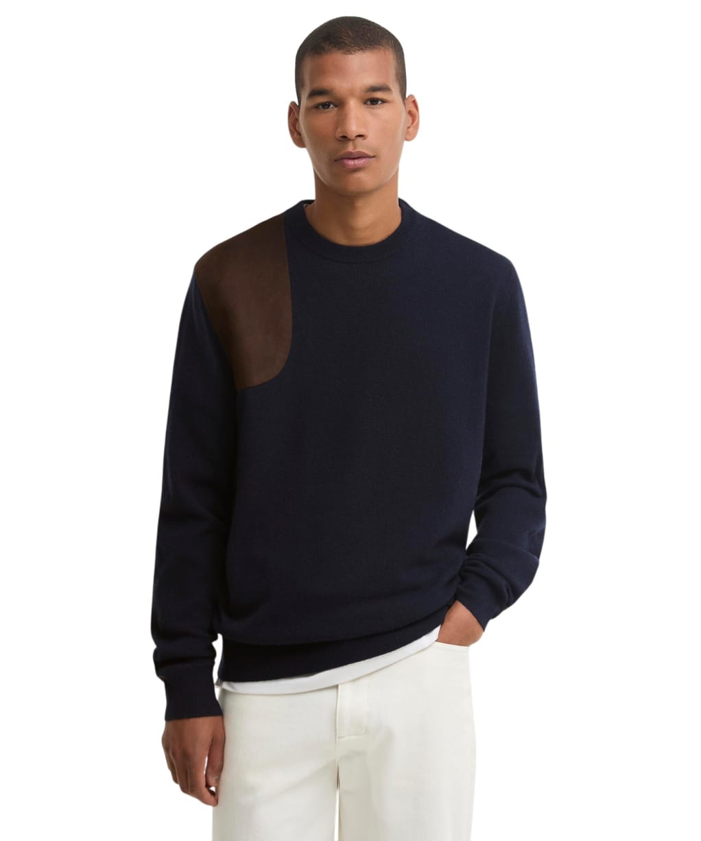 Men's Barbour Whitworth Crew Neck Sweater - Dark Navy