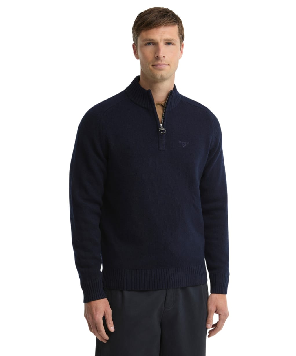 Men's Barbour Newtown Half Zip Knitted Jumper - Navy