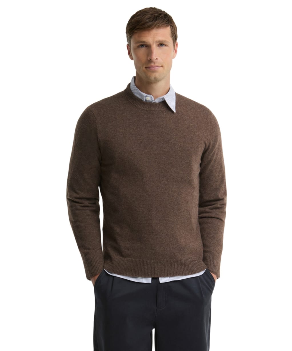 Men's Barbour Pure Cashmere Sweater - Major Brown