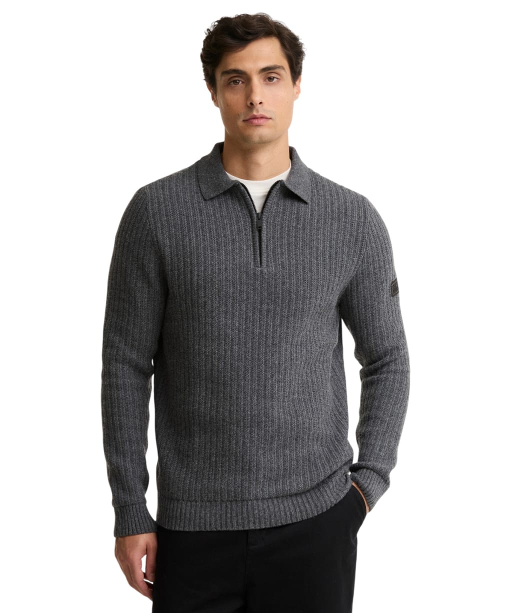 Men's Barbour International Oxham Half Zip Jumper - Asphalt