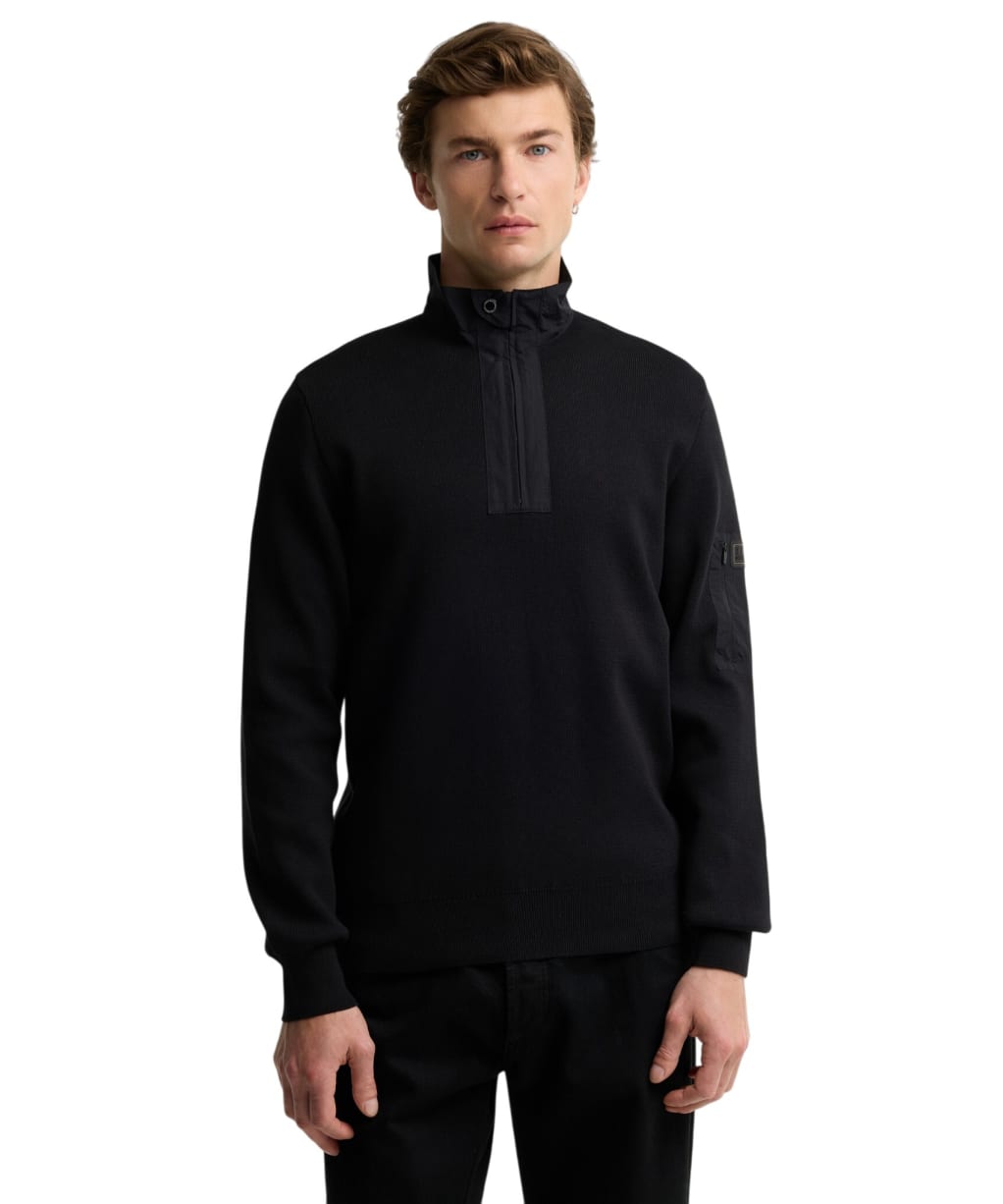 Men's Barbour International Inline Half Zip Jumper - Black
