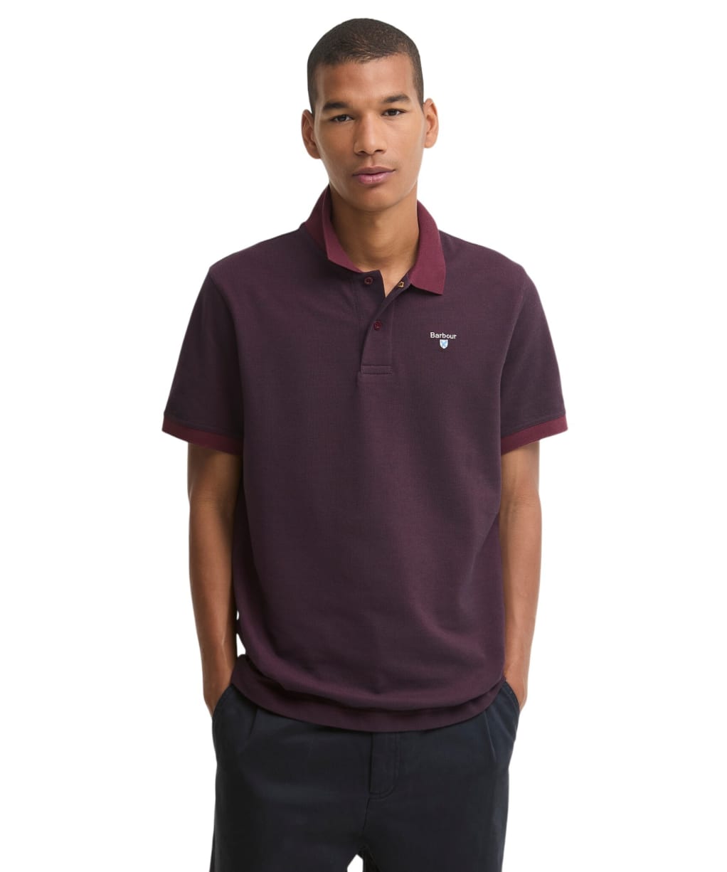 Men's Barbour Sports Polo Mix Shirt - Bordeaux