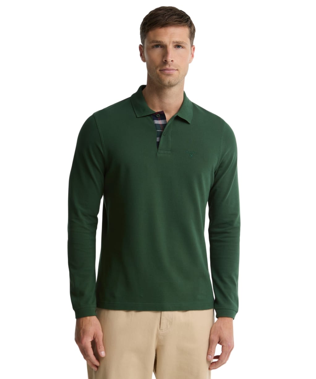 Men’s Barbour L/S Sports Polo Shirt - Sycamore
