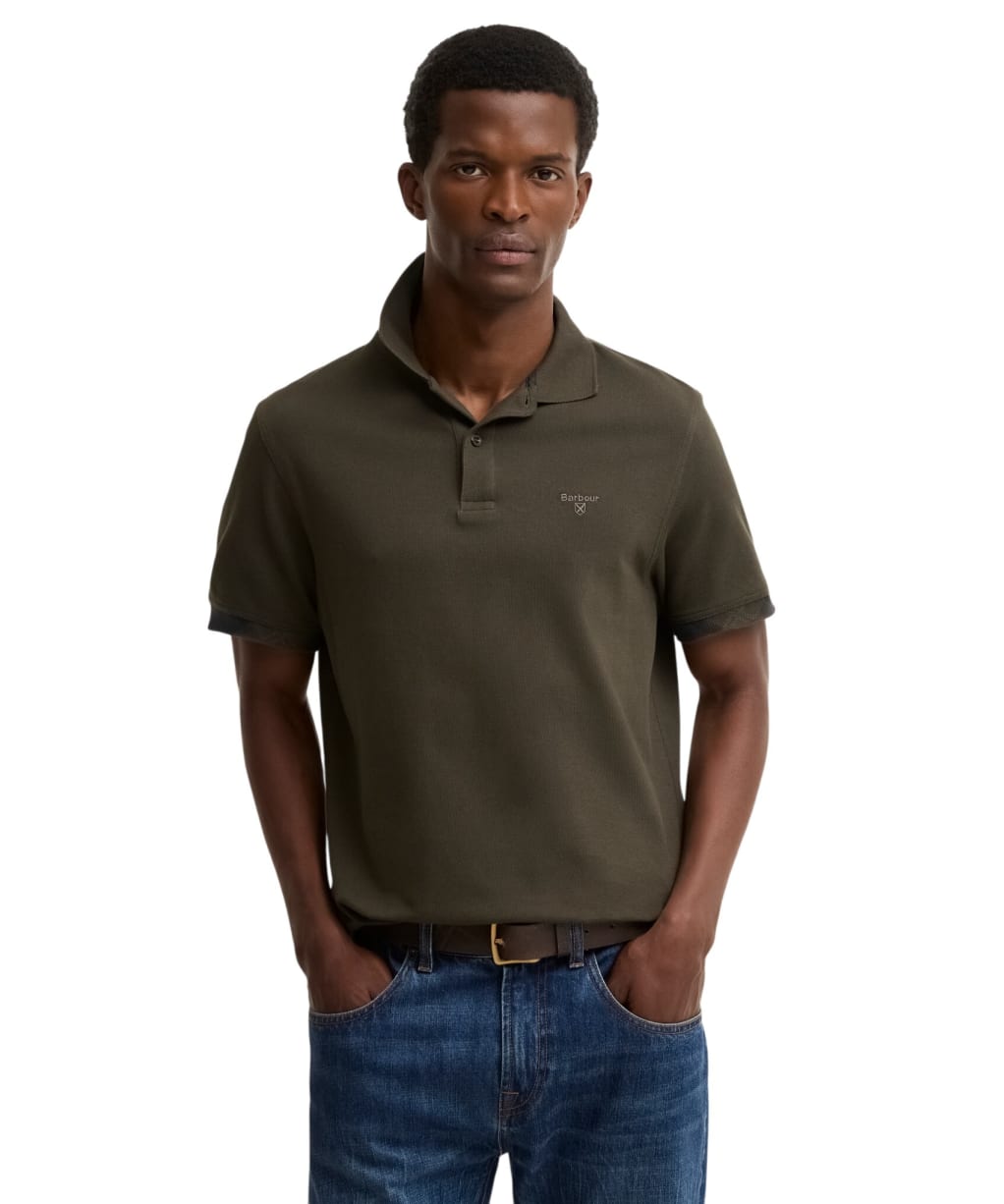Men's Barbour Stanford Tailored Polo Shirt - Sage