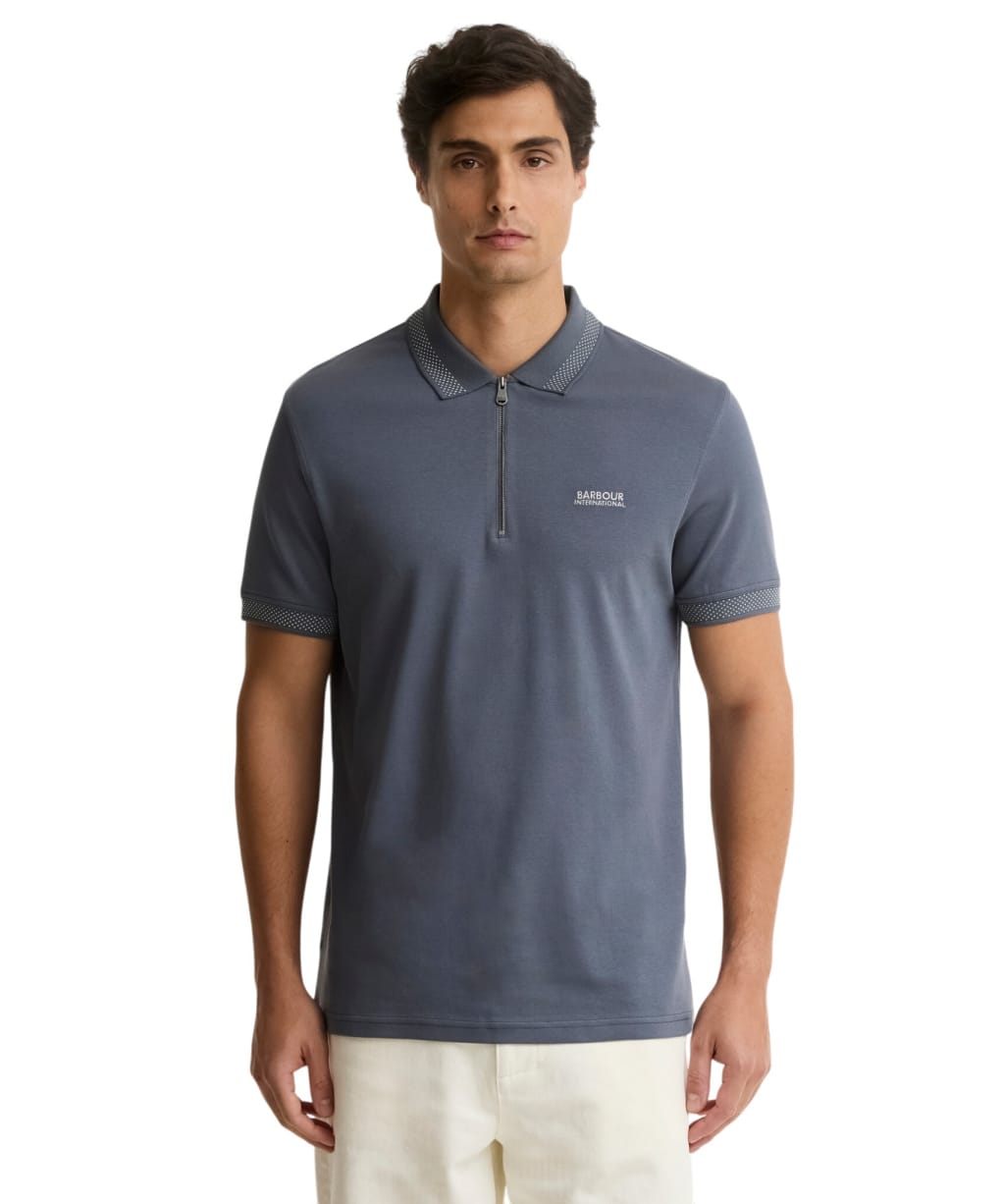 Men's Barbour International Owts Polo Shirt - Washed Charcoal