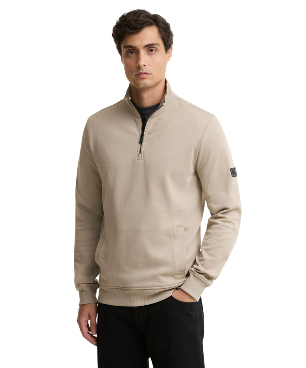 Men's Barbour International Ilford Interlock Funnel Neck Sweatshirt - Concrete
