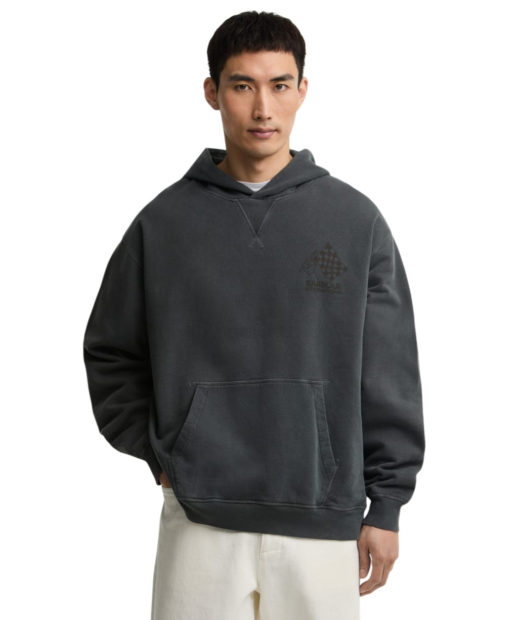 Men's Barbour International Eric Graphic Hoodie - Black