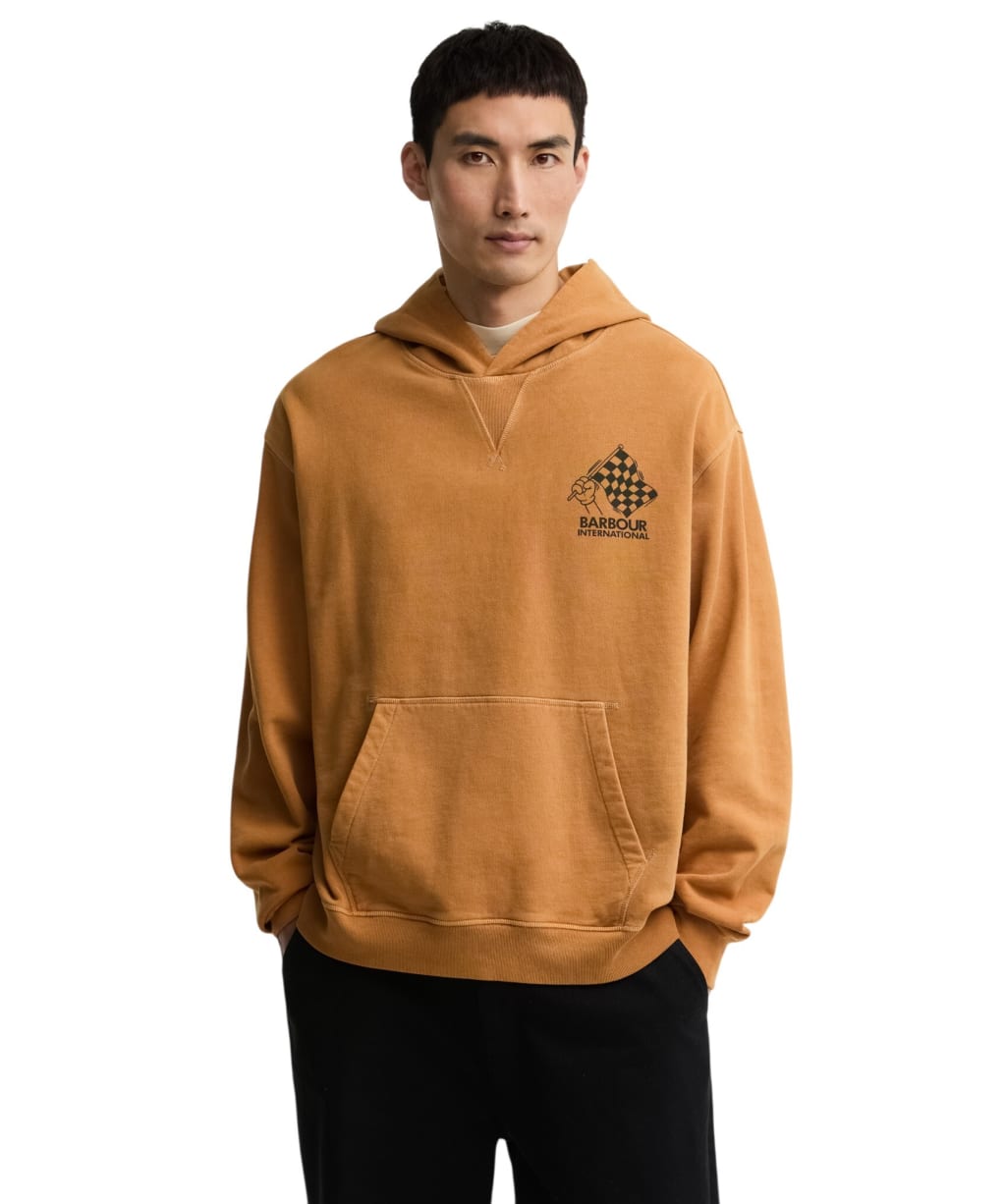Men's Barbour International Eric Graphic Hoodie - Honey