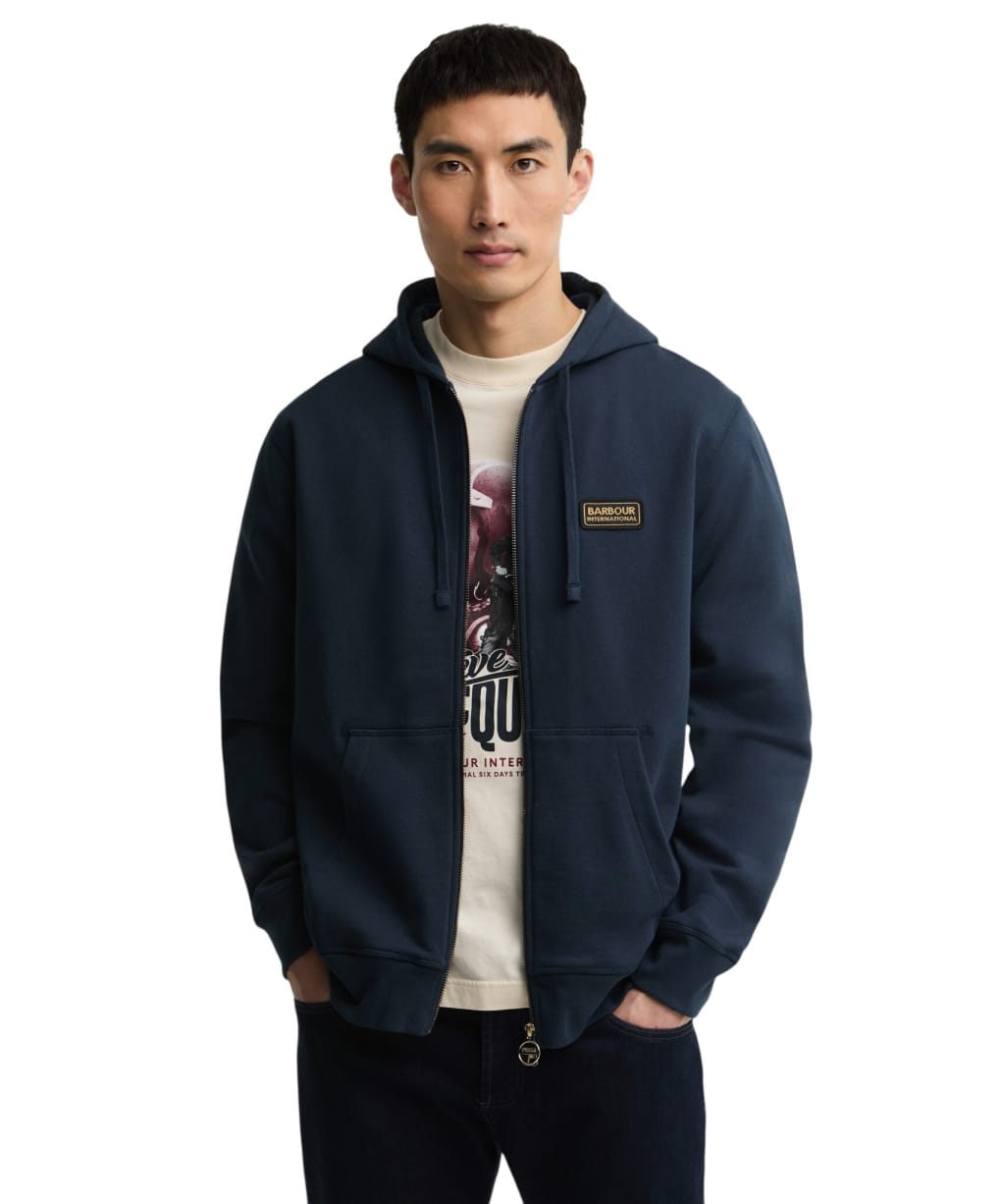 Men's Barbour International Pull Graphic Hoodie - Navy