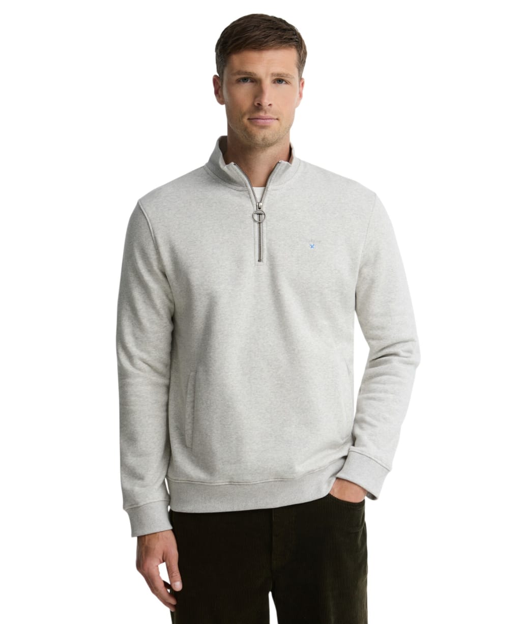 Men's Barbour Desmond Half Zip Sweat - Grey Marl