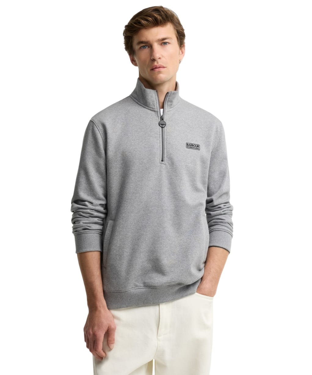 Men's Barbour International Essential Half Zip Sweatshirt - Anthracite Marl