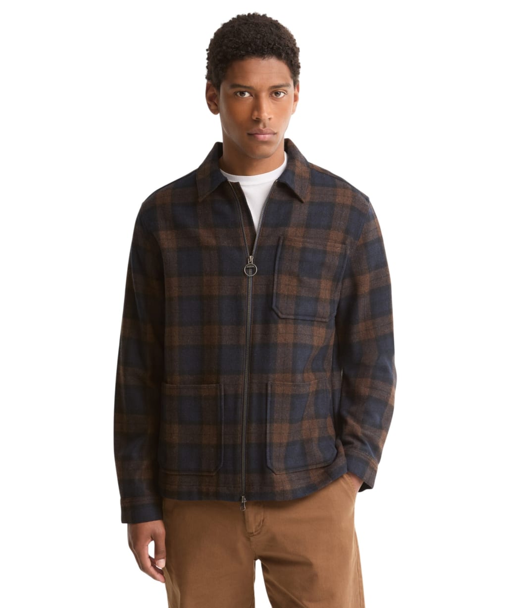 Men's Barbour Acklington Checked Overshirt - Navy