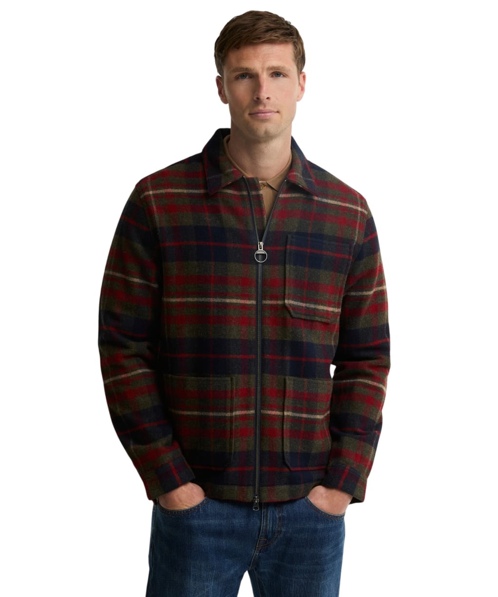 Men's Barbour Southview Checked Overshirt - Olive