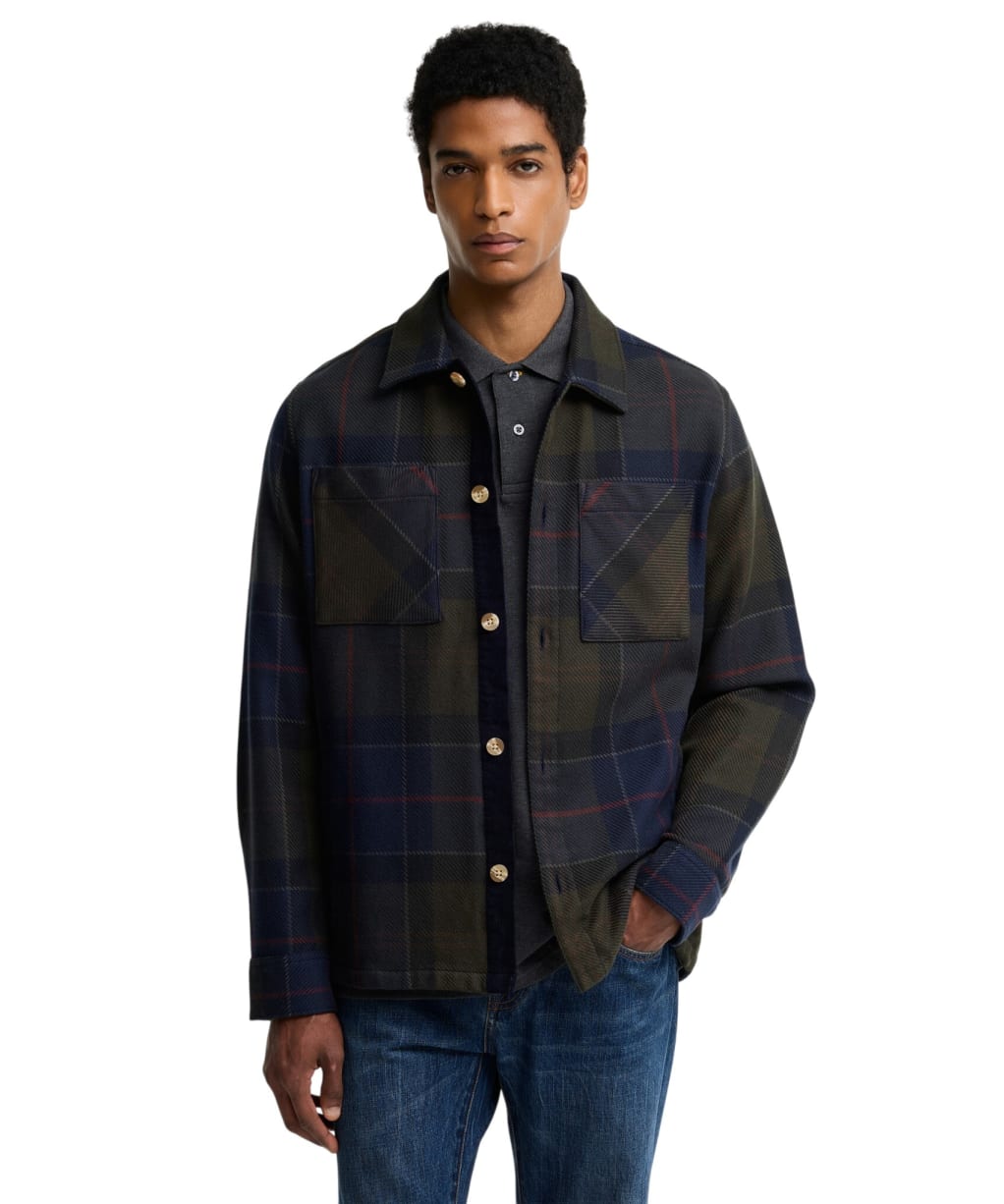 Men's Barbour Oversized Tartan Overshirt - Shadow Classic Tartan