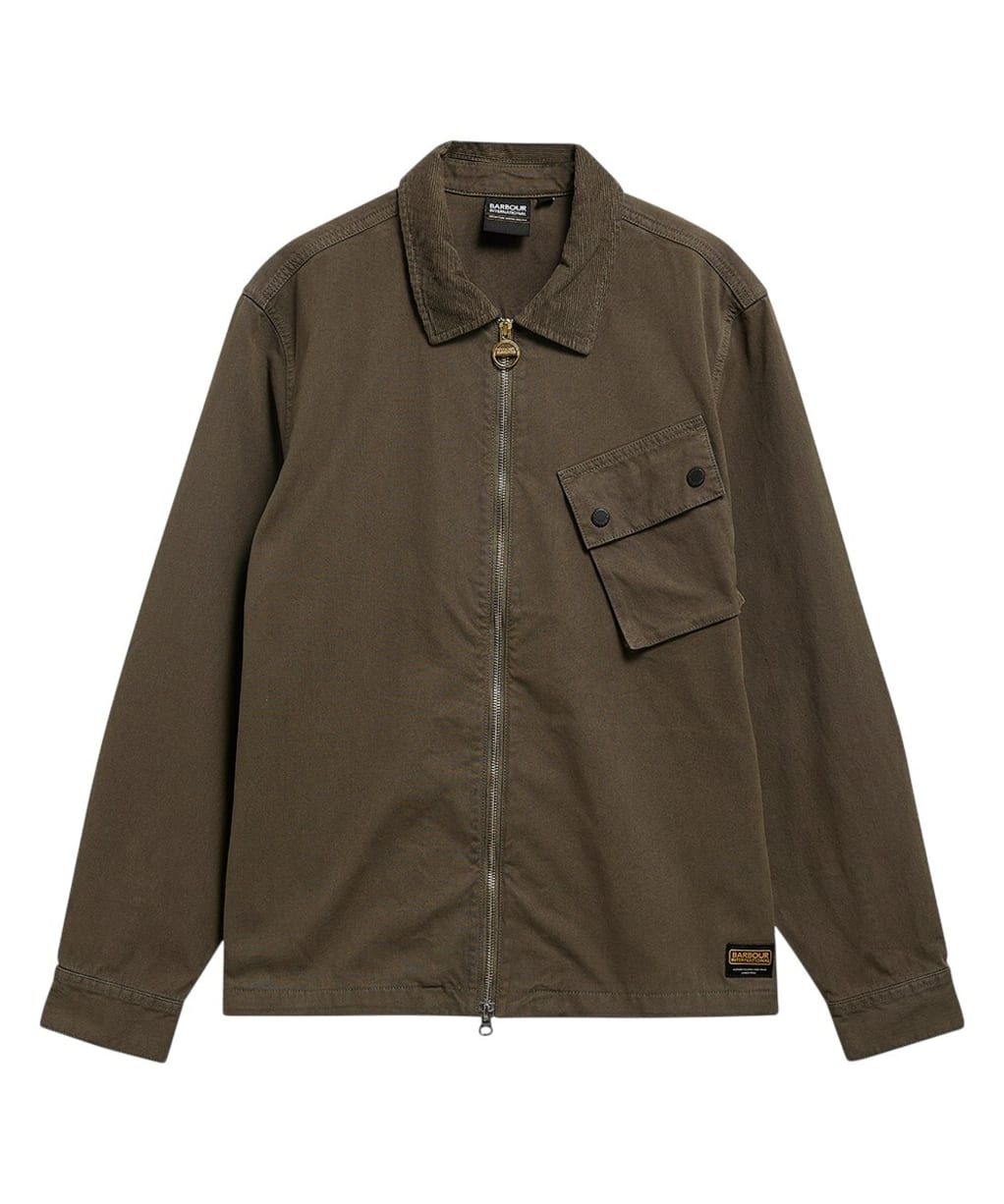 Men's Barbour International A7 Overshirt - Mid Olive