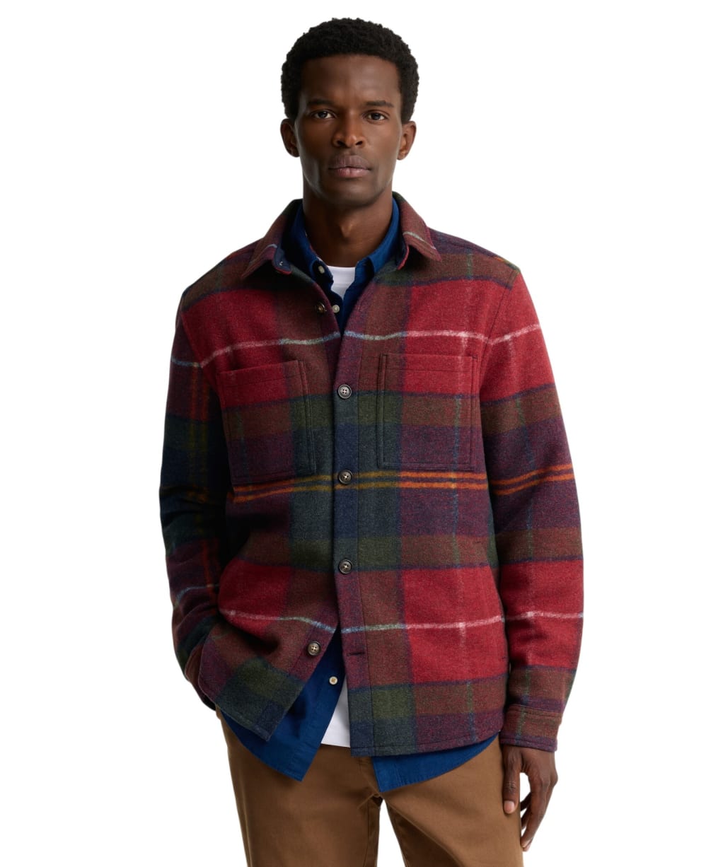 Men's Barbour Woodlane Brushed Check Overshirt - Winterberry Tartan