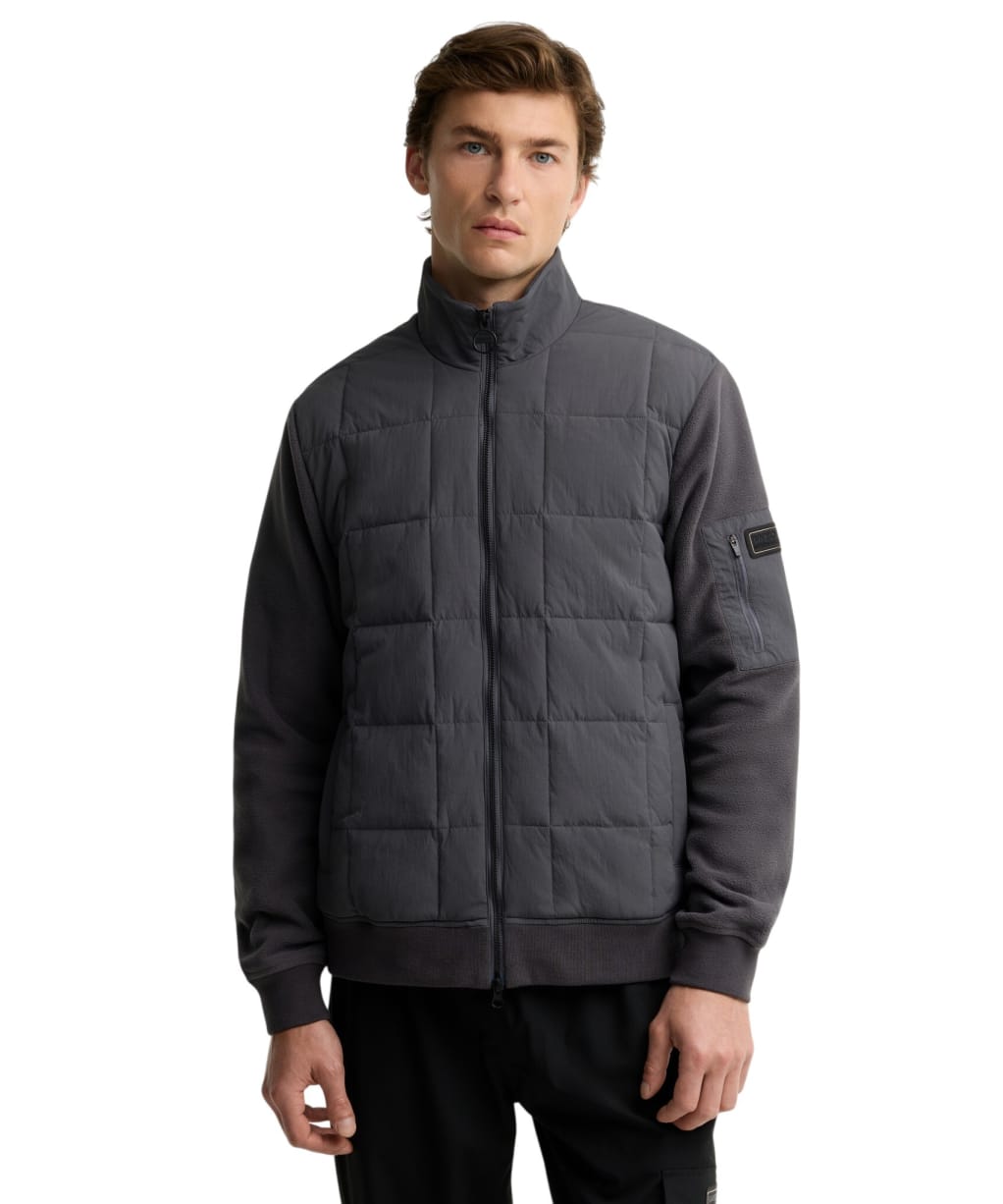 Men's Barbour International Burnhope Quilted Sweatshirt - Asphalt