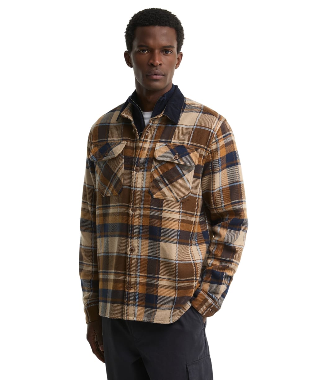 Men's Barbour Grasmoor Relaxed Checked Shirt - Dark Sand