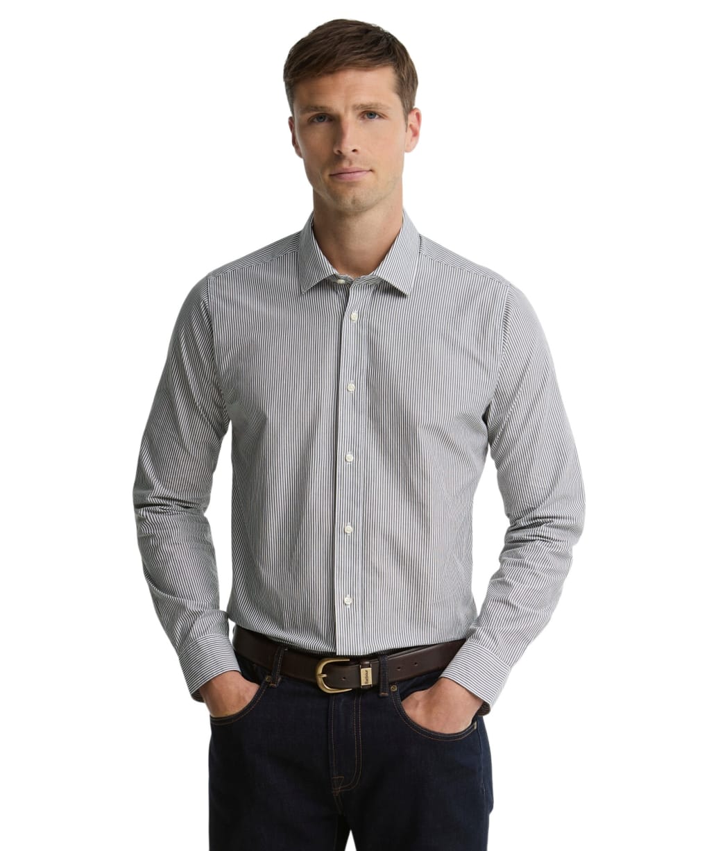 Men's Barbour Graham Striped Tailored Shirt - Forest