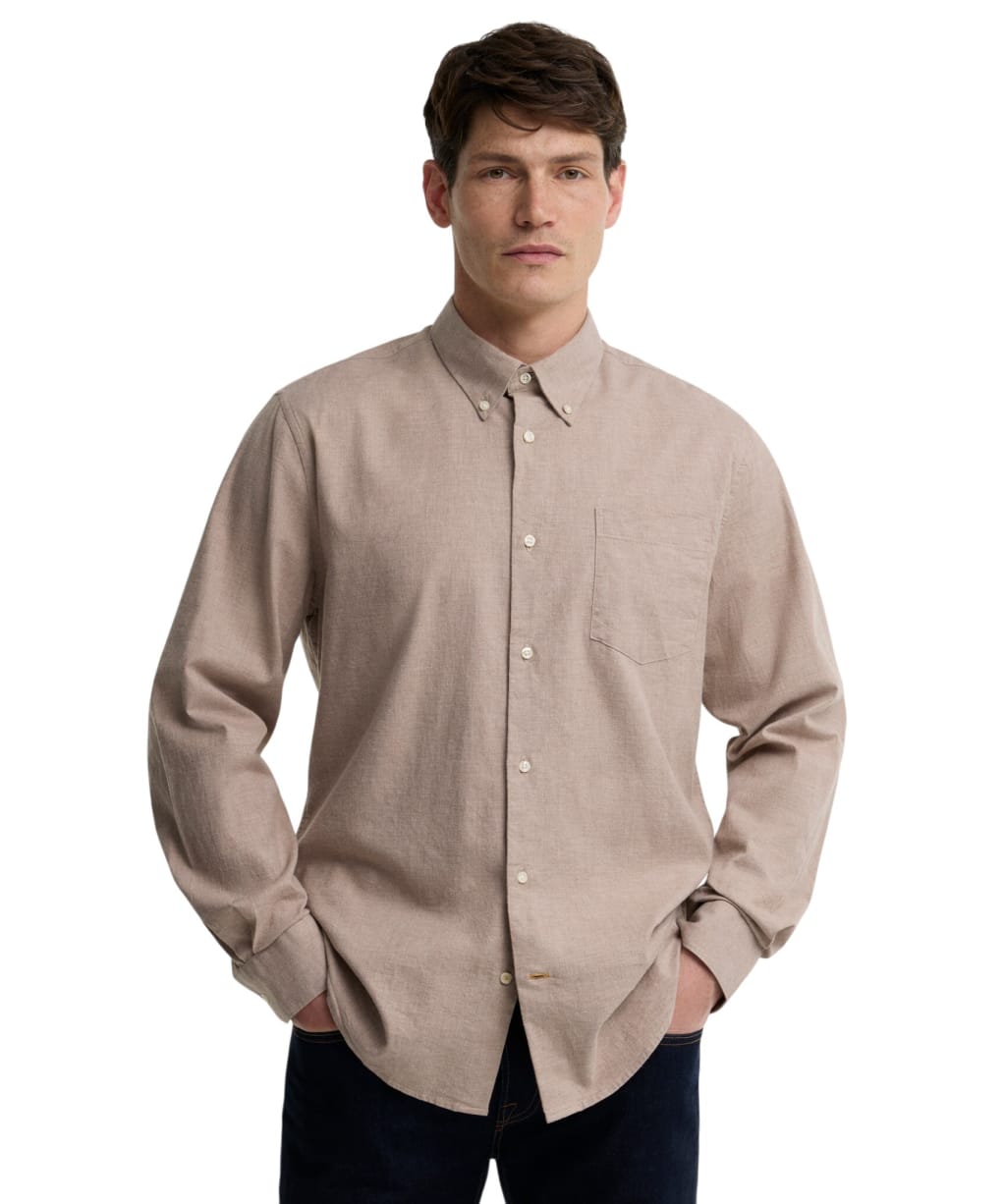 Men's Barbour Aukside Regular Shirt - Stone Marl