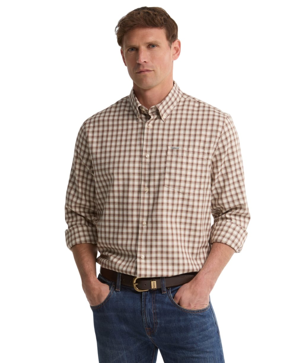 Men's Barbour Cliff Regular Fit Thermo Weave Shirt - Dark Bordeaux