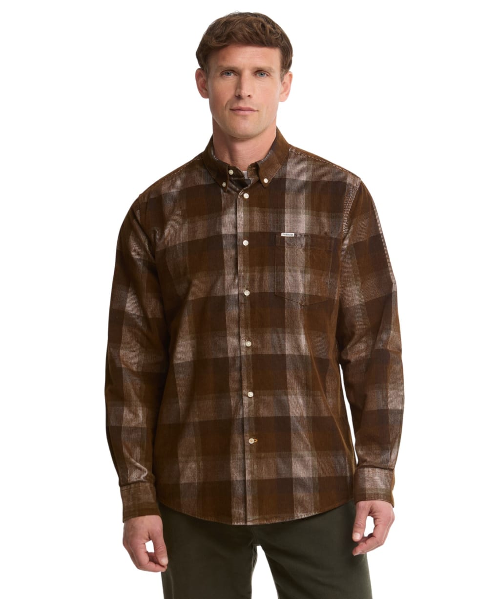 Men's Barbour Winston Regular Fit Checked Shirt - Dark Sand