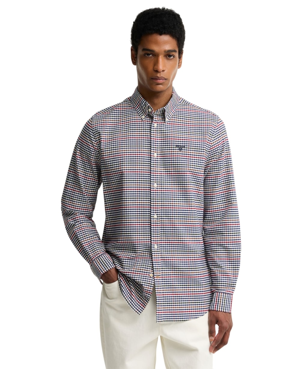 Men's Barbour Rickwood Tailored Gingham Shirt - Navy