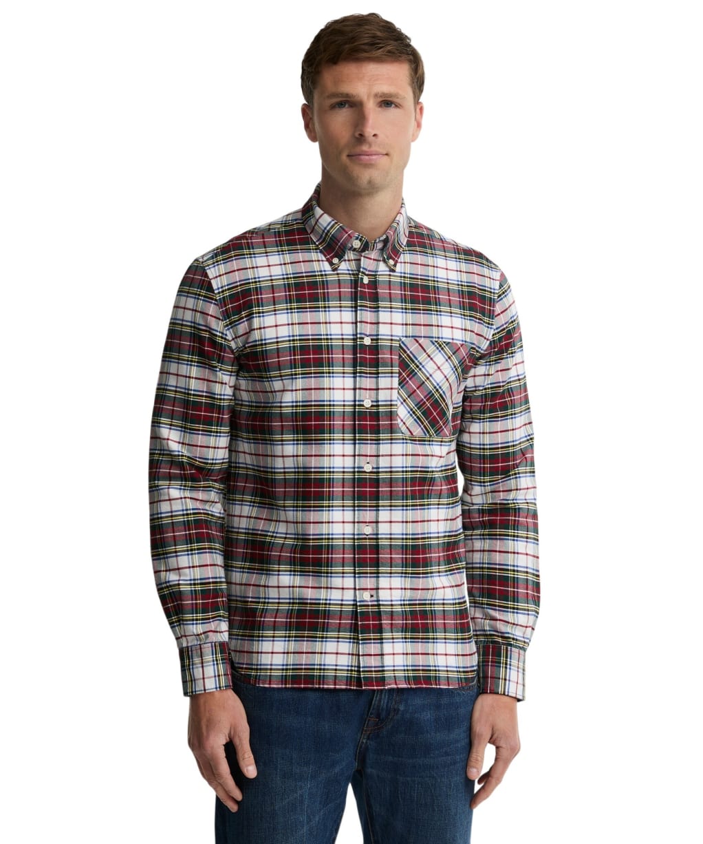 Men's Barbour Tay Authentic Highland Check Oxford Shirt - Red
