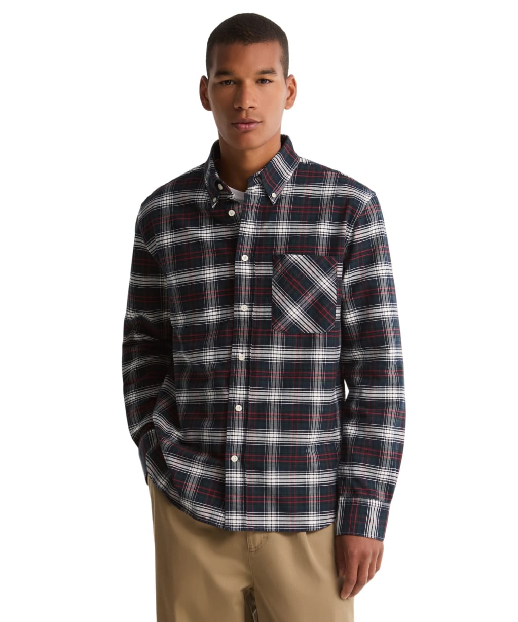 Men's Barbour Clyde Authentic Highland Check Oxford Shirt - Navy