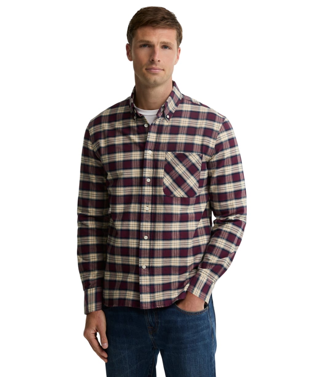 Men's Barbour Don Authentic Highland Check Oxford Shirt - Port