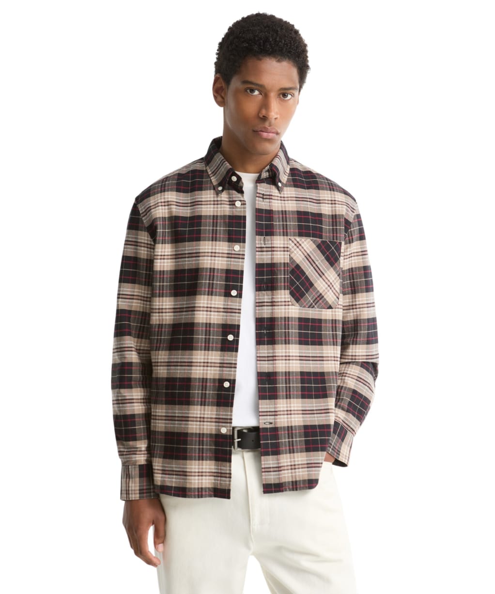 Men's Barbour Annan Authentic Highland Check Oxford Shirt - Stone