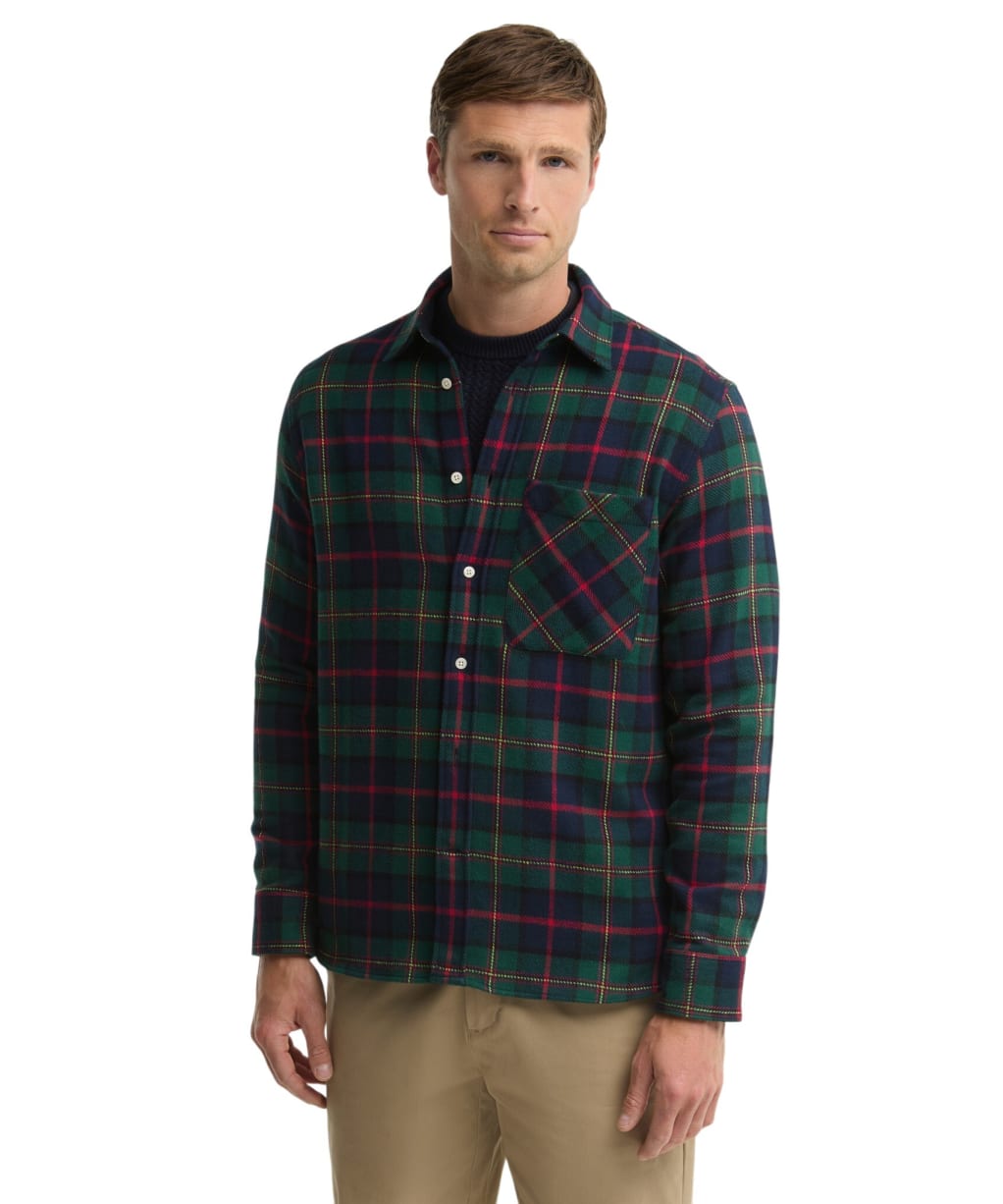 Men's Barbour Darnick Authentic Highland Check Flannel Shirt - Navy