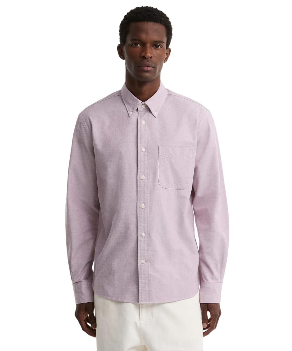 Men's Barbour Authentic Oxford Shirt - Dark Red