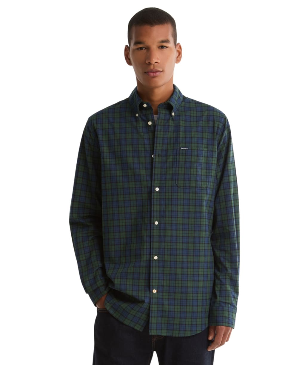 Men's Barbour Windsor Tailored Checked Shirt - Blue