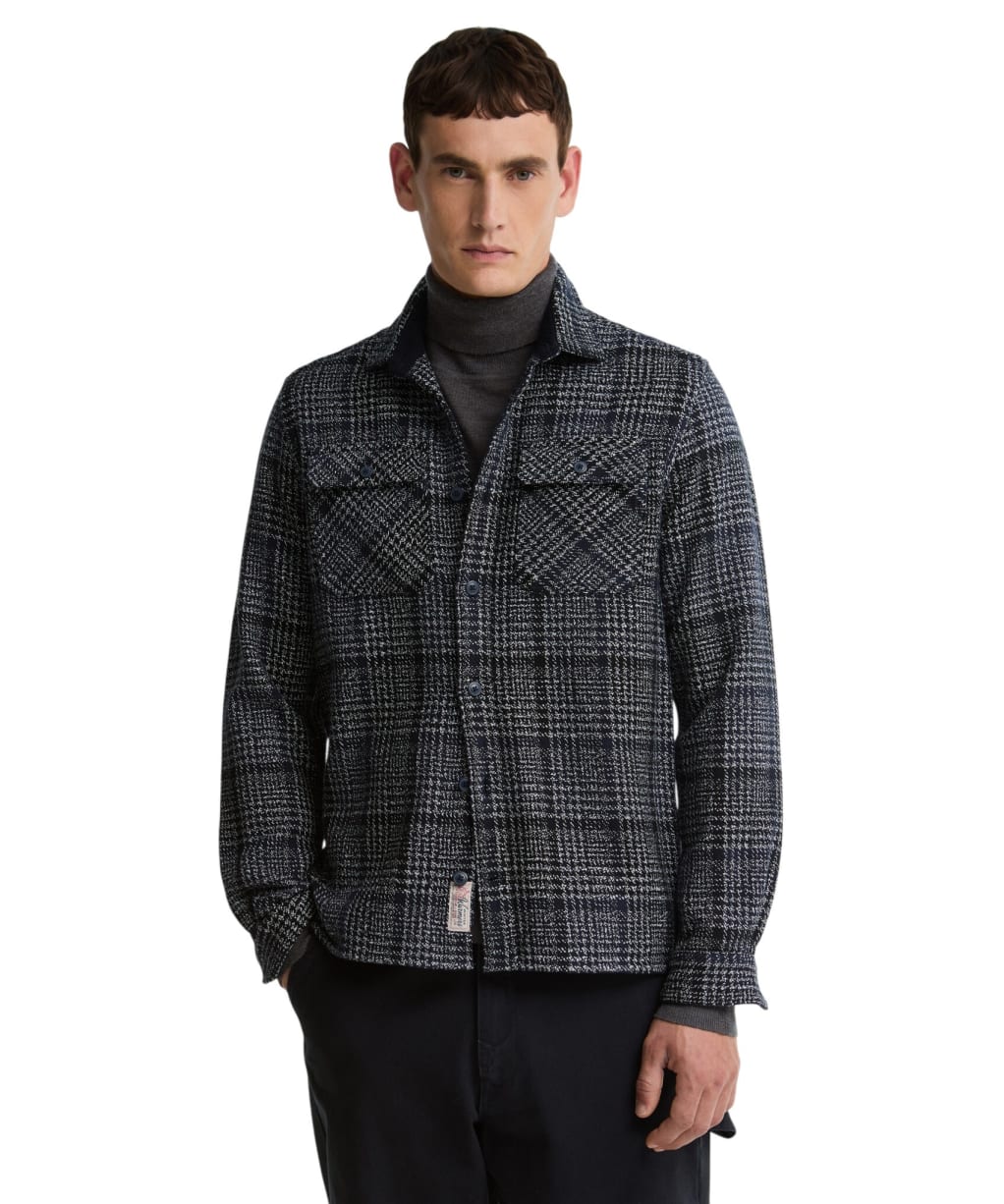 Men's Barbour Millom Relaxed Houndstooth Shirt - Grey Marl
