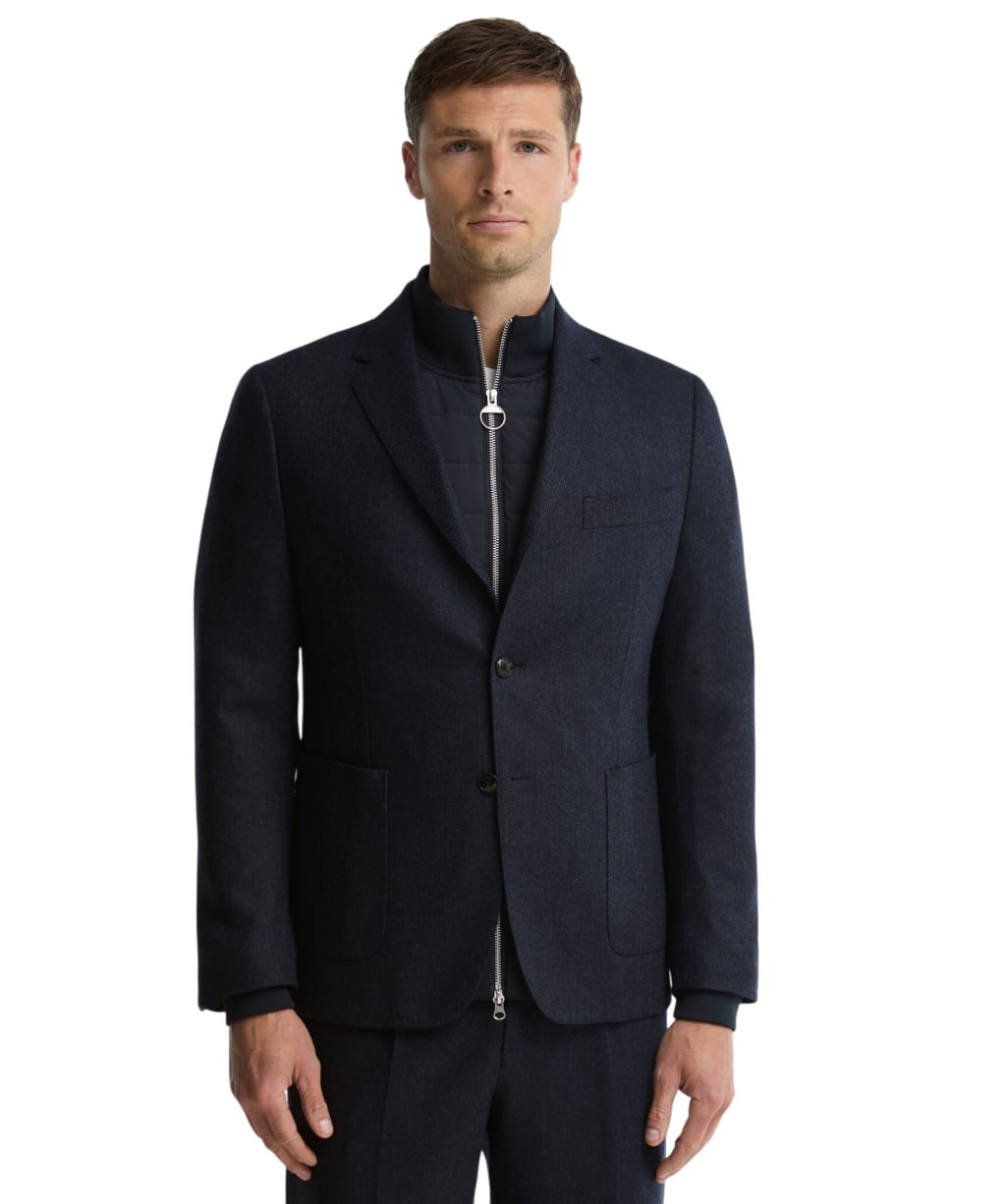 Men's Barbour Fairford Herringbone Blazer - Navy
