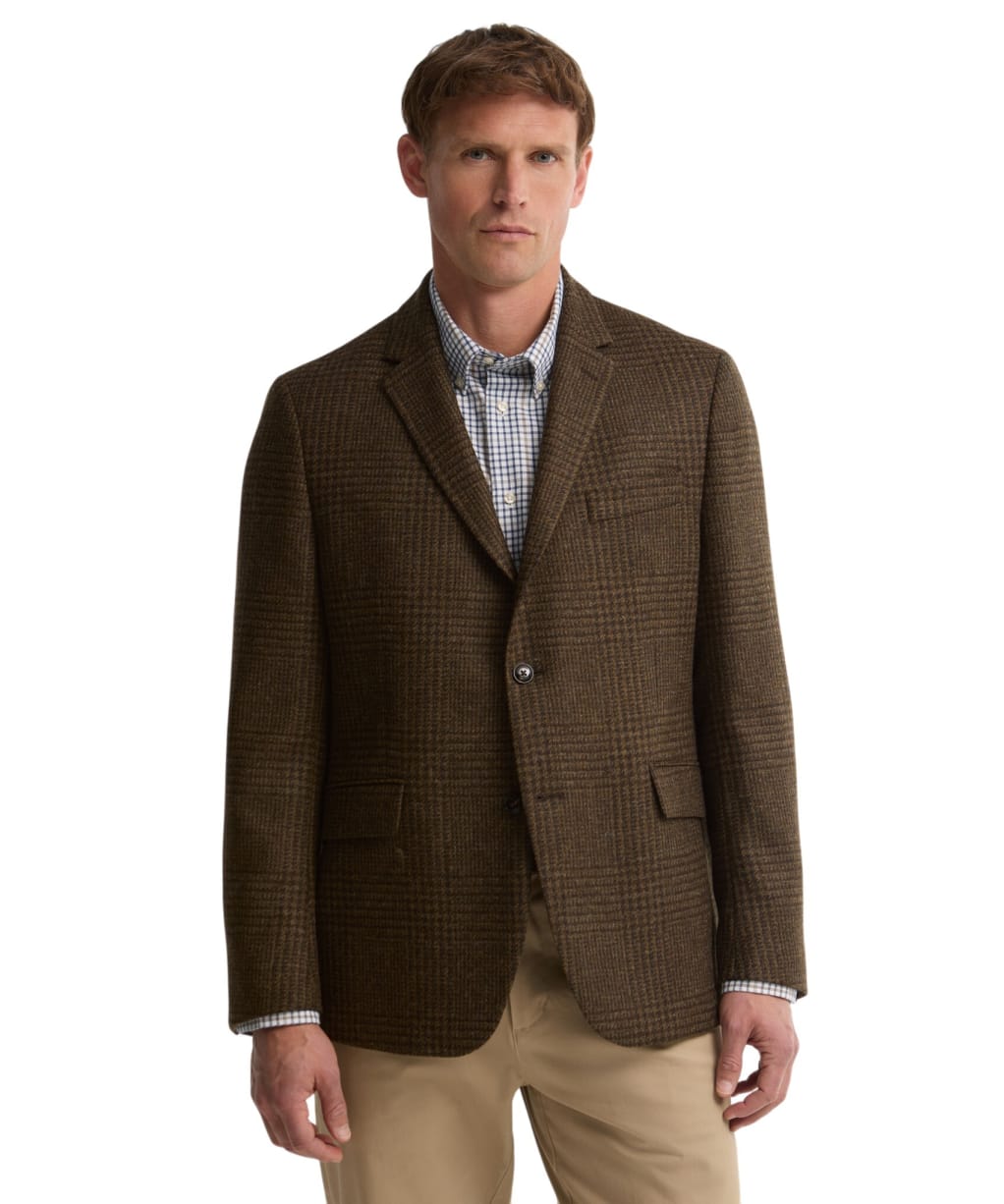 Men's Barbour Bryson Moons Check Blazer - Brown