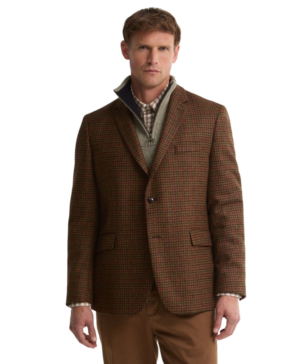 Men's Barbour Tindle Moons Houndstooth Blazer - Brown