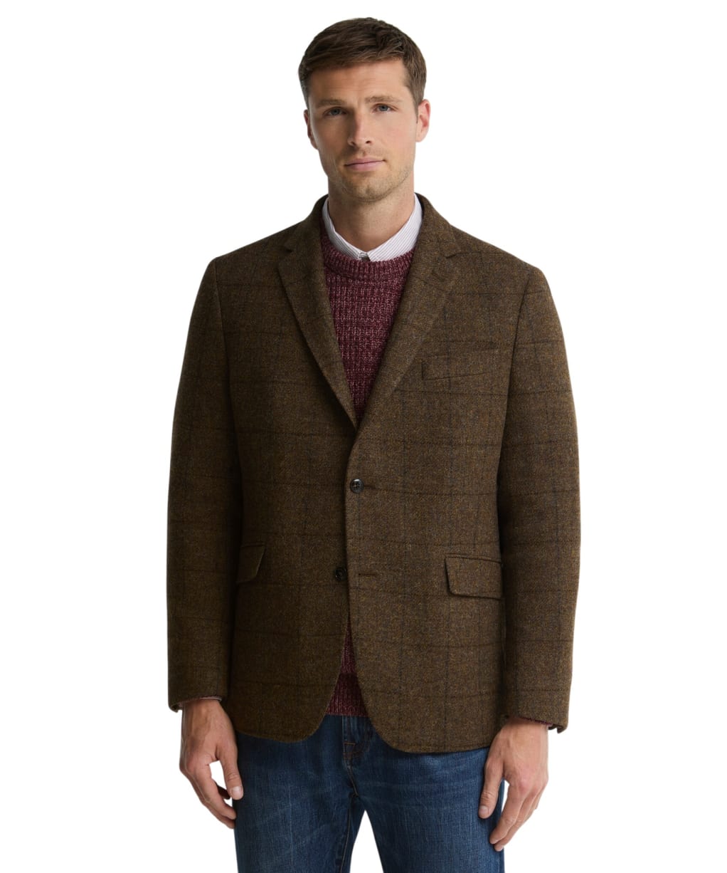 Men's Barbour Gosforth Moons Checked Blazer - Brown