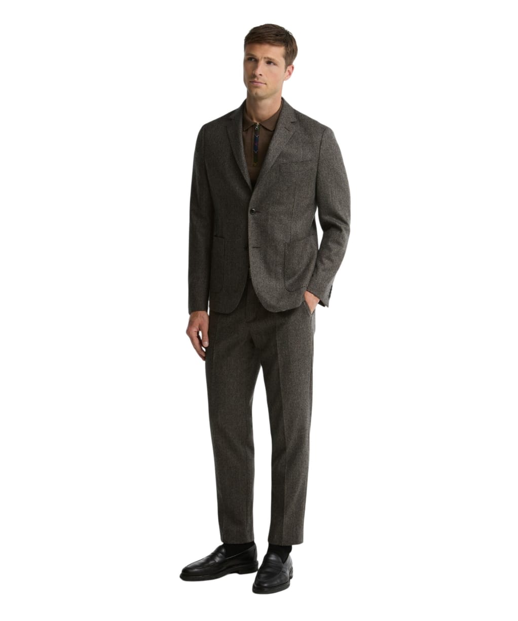 Men's Barbour Fairford Herringbone Trouser - Grey Marl
