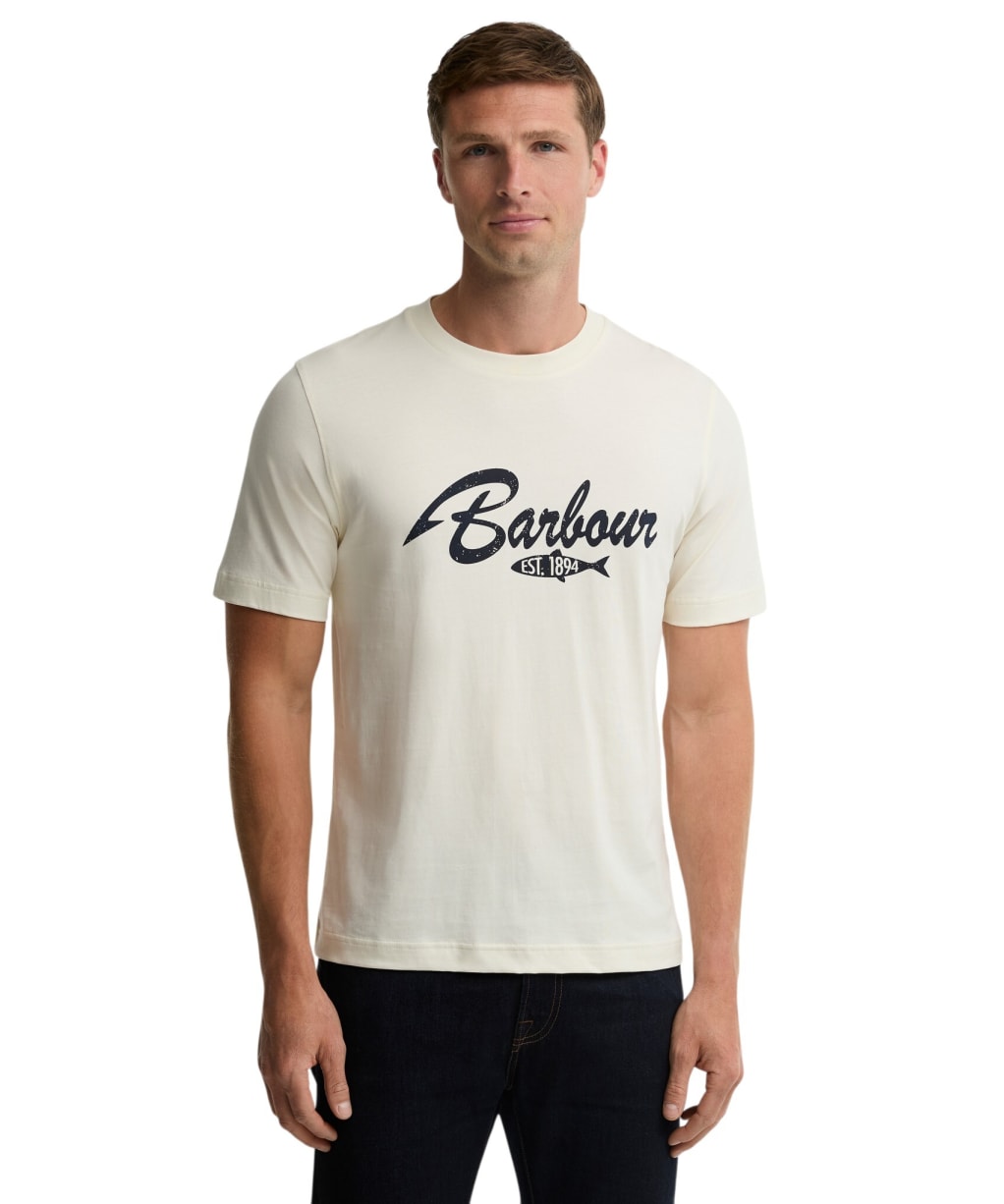 Men's Barbour Hook Relaxed Graphic T-Shirt - Whisper White