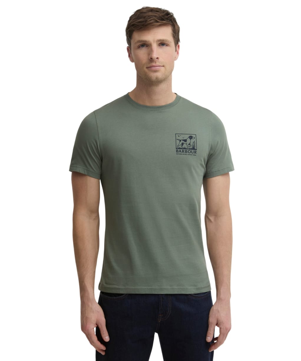Men's Barbour Setter Graphic Tailored T-Shirt - Agave Green