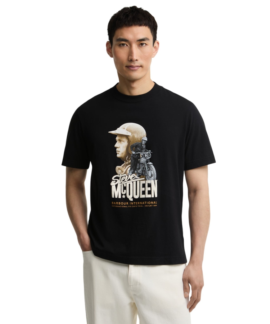 Men's Barbour International Steve McQueen Rainey Graphic T-Shirt - Black