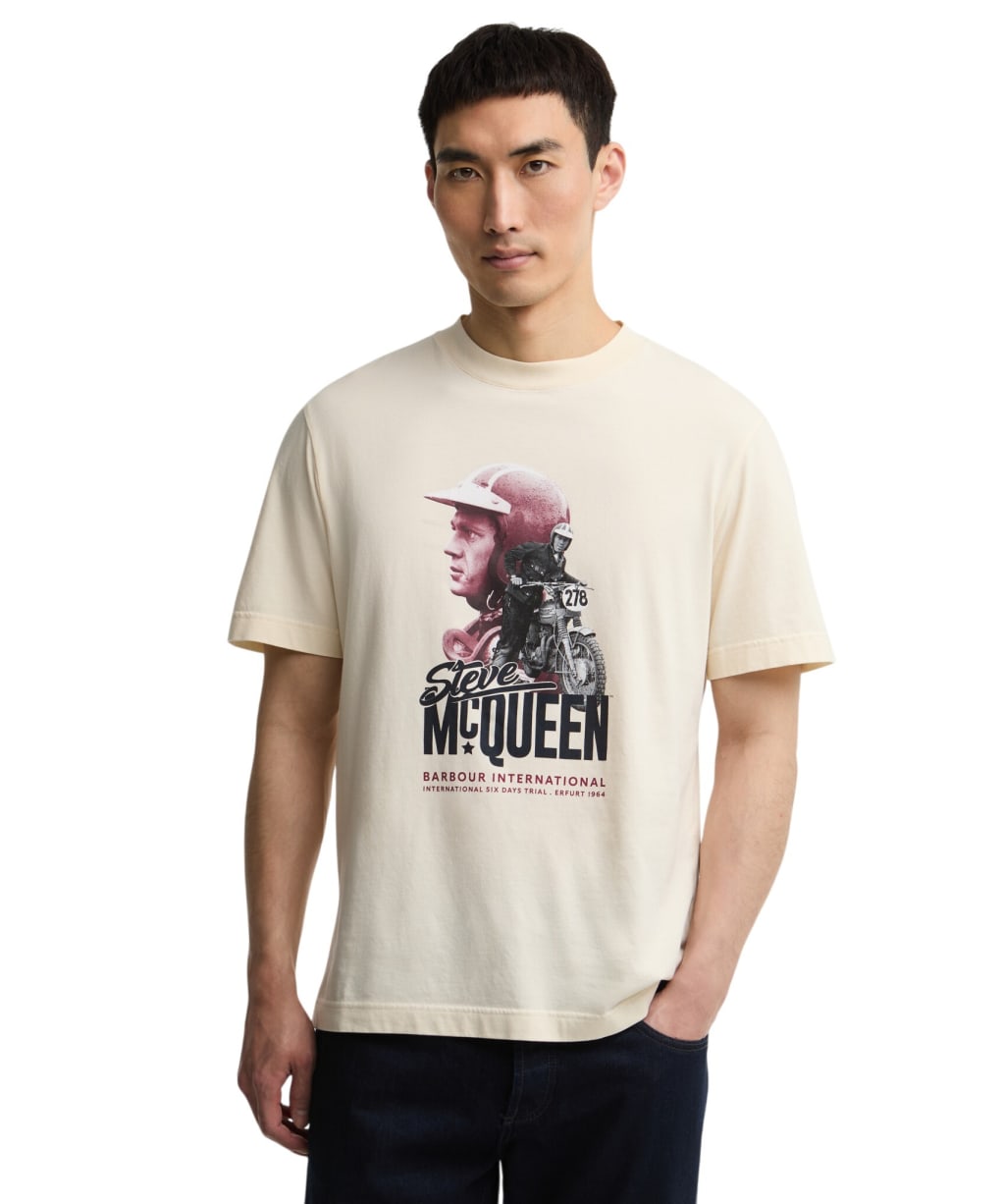 Men's Barbour International Steve McQueen Rainey Graphic T-Shirt - Chalk